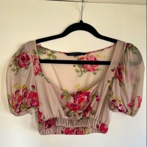 Zara Floral Crop Top Size XS